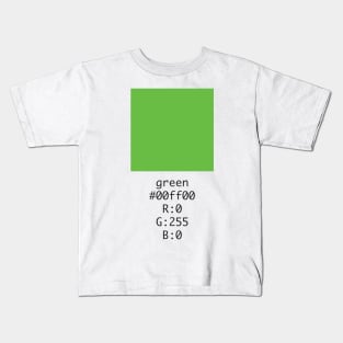 Green Hex and RGB Code Kids T-Shirt